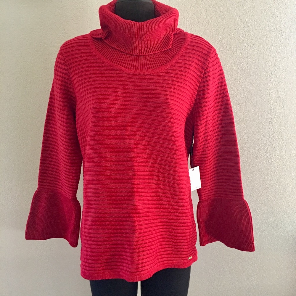 Calvin Klein Red Turtleneck Pullover Sweater